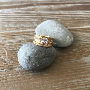 New Cubic Zironia Stainless Steel Women ring Sz 7